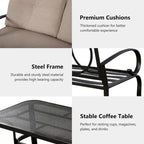 2 Piezas Sofá de Dos Plazas Mesa de Café Banco de Muebles para Patio - Ver Detalles