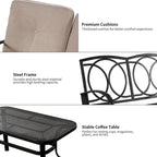 2 Piezas Sofá de Dos Plazas Mesa de Café Banco de Muebles para Patio - Ver Detalles