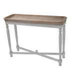 42 Brown White Casual Style Distressed Finished Rectangular End Table