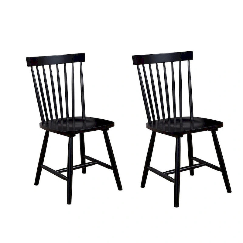 Silla de comedor, madera de caucho, respaldo Windsor - 19.5 L x 18 A x 34 H