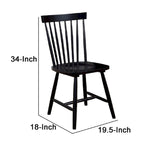 Silla de comedor, madera de caucho, respaldo Windsor - 19.5 L x 18 A x 34 H