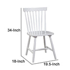 Silla de comedor, madera de caucho, respaldo Windsor - 19.5 L x 18 A x 34 H
