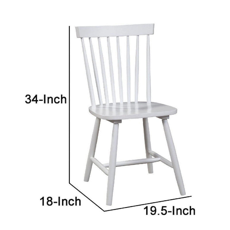 Silla de comedor, madera de caucho, respaldo Windsor - 19.5 L x 18 A x 34 H