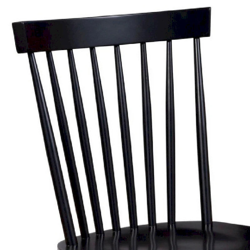 Silla de comedor, madera de caucho, respaldo Windsor - 19.5 L x 18 A x 34 H