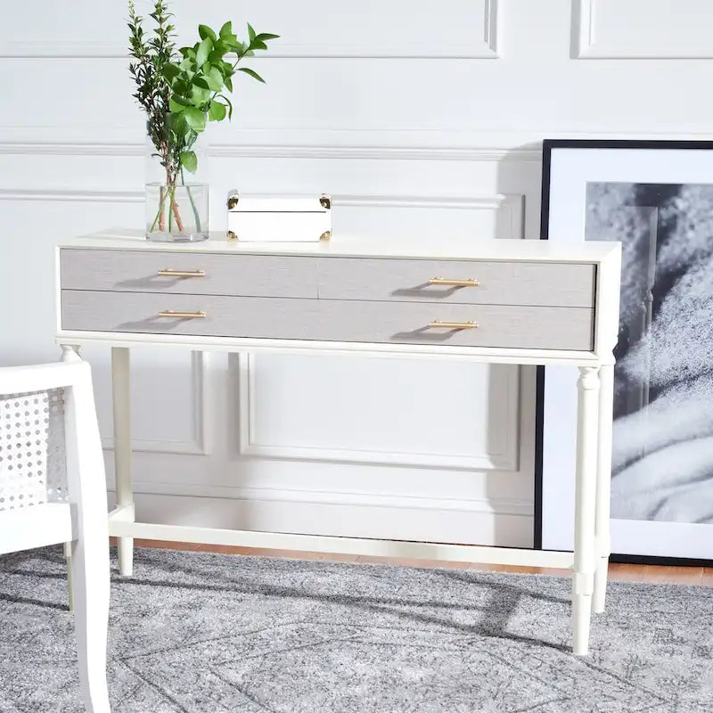 SAFAVIEH Birdella 4-Drawer Console Table - 42 W x 13 L x 29.5 H - 42Wx13Dx30H