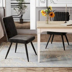 Sillas de comedor negras, sillas de comedor de terciopelo, sillas sin brazos tapizadas, sillas auxiliares de cocina