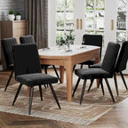 Sillas de comedor negras, sillas de comedor de terciopelo, sillas sin brazos tapizadas, sillas auxiliares de cocina