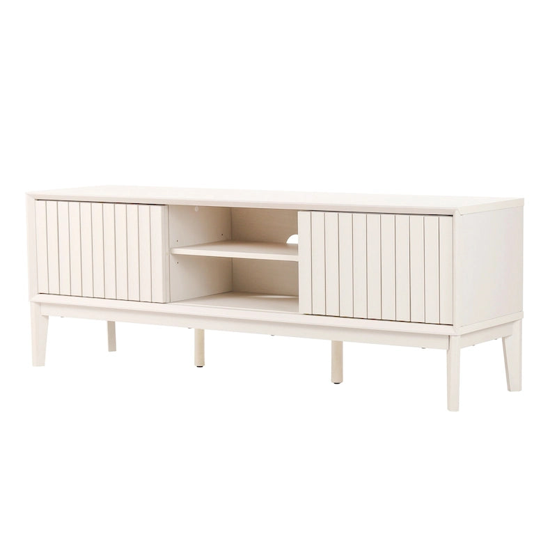 Mueble de TV Damien estilo rústico de 58 pulgadas con puerta corrediza y 3 espacios de almacenamiento
