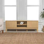 Mueble de TV Damien estilo rústico de 58 pulgadas con puerta corrediza y 3 espacios de almacenamiento