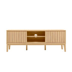 Mueble de TV Damien estilo rústico de 58 pulgadas con puerta corrediza y 3 espacios de almacenamiento
