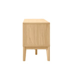 Mueble de TV Damien estilo rústico de 58 pulgadas con puerta corrediza y 3 espacios de almacenamiento