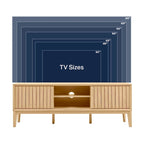 Mueble de TV Damien estilo rústico de 58 pulgadas con puerta corrediza y 3 espacios de almacenamiento