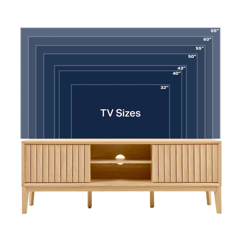 Mueble de TV Damien estilo rústico de 58 pulgadas con puerta corrediza y 3 espacios de almacenamiento