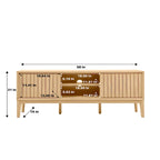 Mueble de TV Damien estilo rústico de 58 pulgadas con puerta corrediza y 3 espacios de almacenamiento