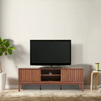 Mueble de TV Damien estilo rústico de 58 pulgadas con puerta corrediza y 3 espacios de almacenamiento