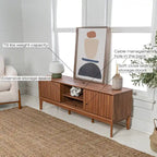Mueble de TV Damien estilo rústico de 58 pulgadas con puerta corrediza y 3 espacios de almacenamiento