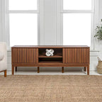 Mueble de TV Damien estilo rústico de 58 pulgadas con puerta corrediza y 3 espacios de almacenamiento