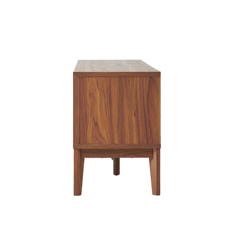 Mueble de TV Damien estilo rústico de 58 pulgadas con puerta corrediza y 3 espacios de almacenamiento