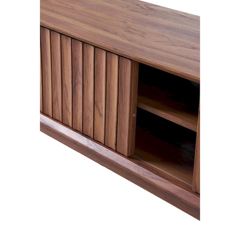 Mueble de TV Damien estilo rústico de 58 pulgadas con puerta corrediza y 3 espacios de almacenamiento