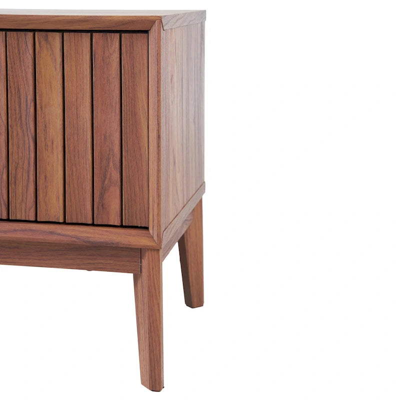 Mueble de TV Damien estilo rústico de 58 pulgadas con puerta corrediza y 3 espacios de almacenamiento