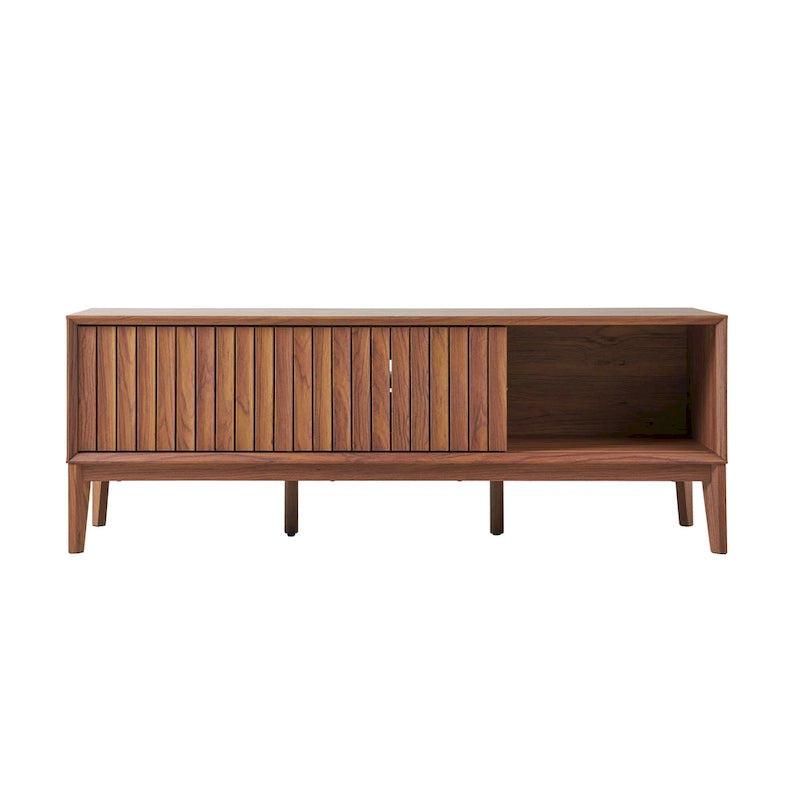 Mueble de TV Damien estilo rústico de 58 pulgadas con puerta corrediza y 3 espacios de almacenamiento