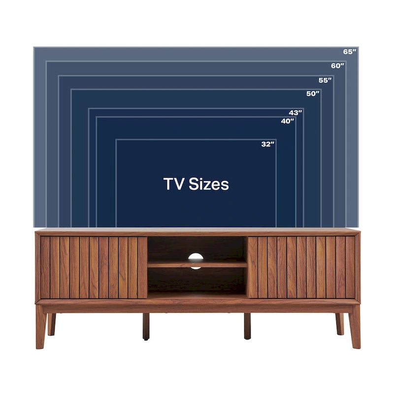 Mueble de TV Damien estilo rústico de 58 pulgadas con puerta corrediza y 3 espacios de almacenamiento