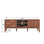 Mueble de TV Damien estilo rústico de 58 pulgadas con puerta corrediza y 3 espacios de almacenamiento