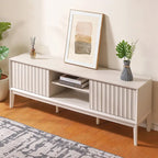 Mueble de TV Damien estilo rústico de 58 pulgadas con puerta corrediza y 3 espacios de almacenamiento