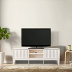 Mueble de TV Damien estilo rústico de 58 pulgadas con puerta corrediza y 3 espacios de almacenamiento