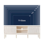 Mueble de TV Damien estilo rústico de 58 pulgadas con puerta corrediza y 3 espacios de almacenamiento
