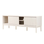 Mueble de TV Damien estilo rústico de 58 pulgadas con puerta corrediza y 3 espacios de almacenamiento