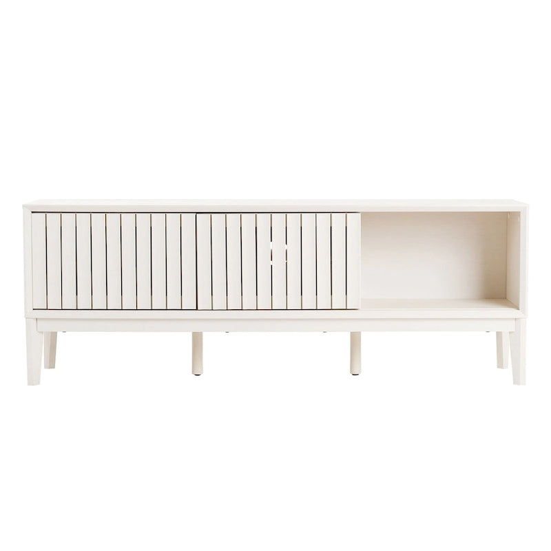 Mueble de TV Damien estilo rústico de 58 pulgadas con puerta corrediza y 3 espacios de almacenamiento