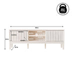Mueble de TV Damien estilo rústico de 58 pulgadas con puerta corrediza y 3 espacios de almacenamiento