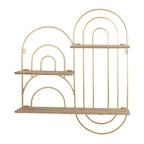 Estante de pared moderno ovalado de metal con niveles - 29A x 24AN x 5.5P
