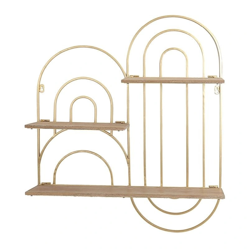 Estante de pared moderno ovalado de metal con niveles - 29A x 24AN x 5.5P