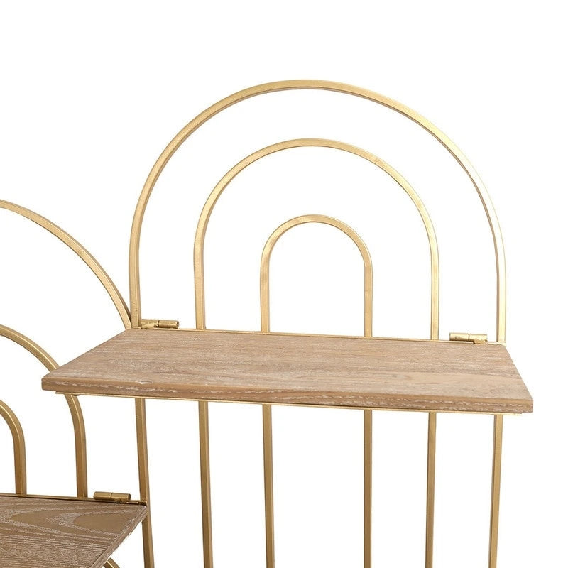 Estante de pared moderno ovalado de metal con niveles - 29A x 24AN x 5.5P