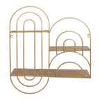 Estante de pared moderno ovalado de metal con niveles - 29A x 24AN x 5.5P