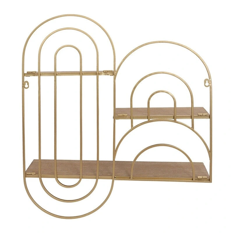 Estante de pared moderno ovalado de metal con niveles - 29A x 24AN x 5.5P