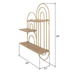 Estante de pared moderno ovalado de metal con niveles - 29A x 24AN x 5.5P