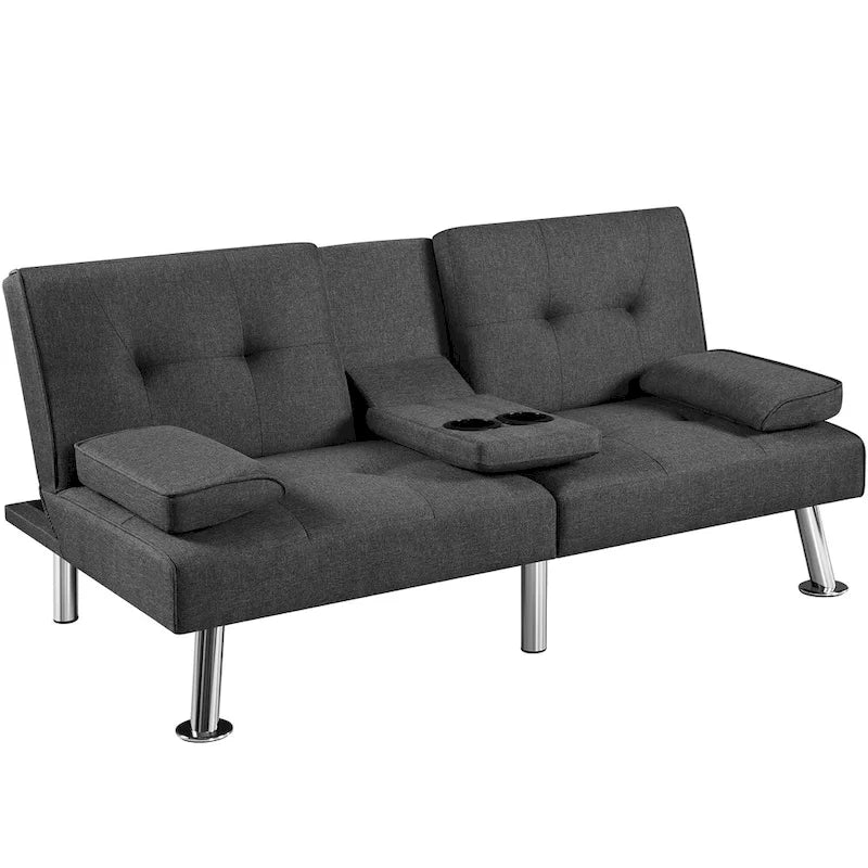 Sofá cama futón convertible tapizado en tela