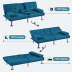 Sofá cama futón convertible tapizado en tela