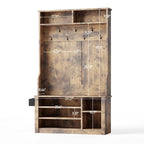 Mueble recibidor de 39.37" de ancho, banco de entrada 3 en 1 con perchero y zapatero