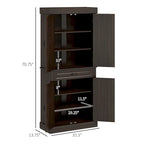 Alacena de cocina independiente de 71" con 4 puertas y 2 gabinetes grandes, gabinete alto de almacenamiento con cajón ancho para comedor