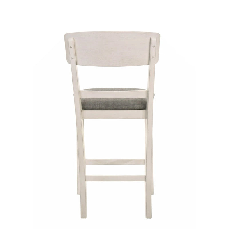2 Sillas de Comedor de Altura de Encimera Tapizadas de Transición/Taburetes de Bar, Acabado Marrón, Muebles de Madera