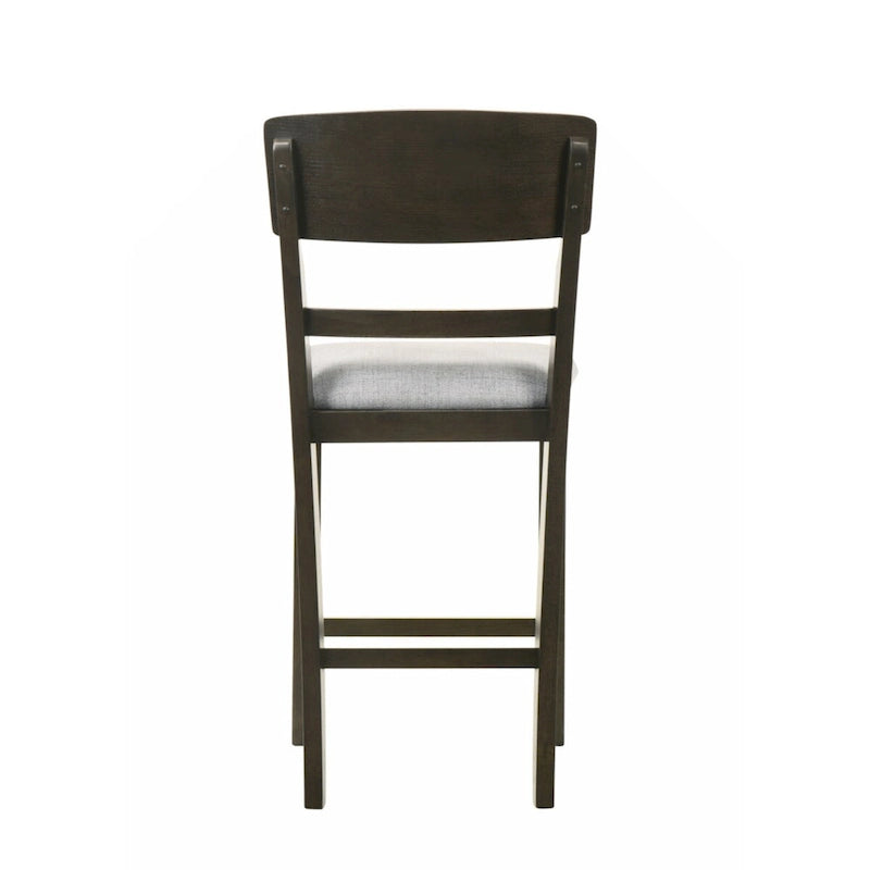 2 Sillas de Comedor de Altura de Encimera Tapizadas de Transición/Taburetes de Bar, Acabado Marrón, Muebles de Madera