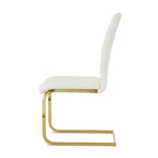 Sillas de comedor modernas de piel sintética con asiento acolchado y patas de metal dorado