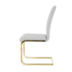 Sillas de comedor modernas de piel sintética con asiento acolchado y patas de metal dorado