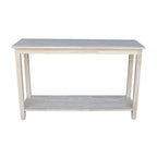 Mesa de sofá/servidor Solano de madera de caucho maciza sin acabar