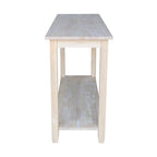 Mesa de sofá/servidor Solano de madera de caucho maciza sin acabar