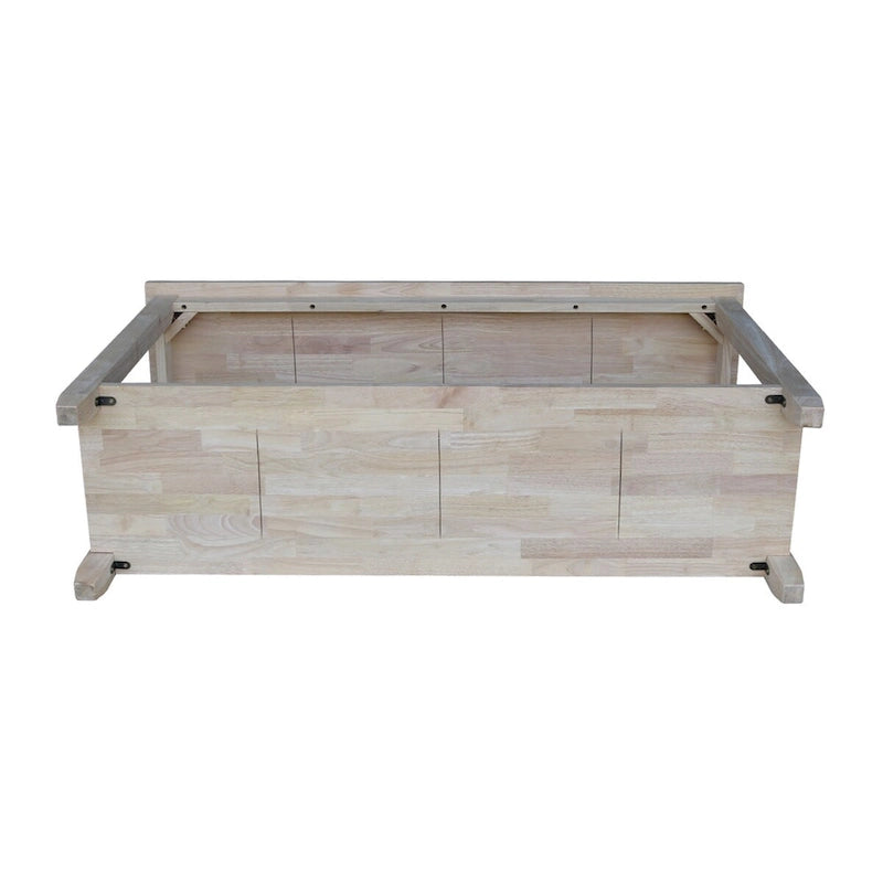 Mesa de sofá/servidor Solano de madera de caucho maciza sin acabar